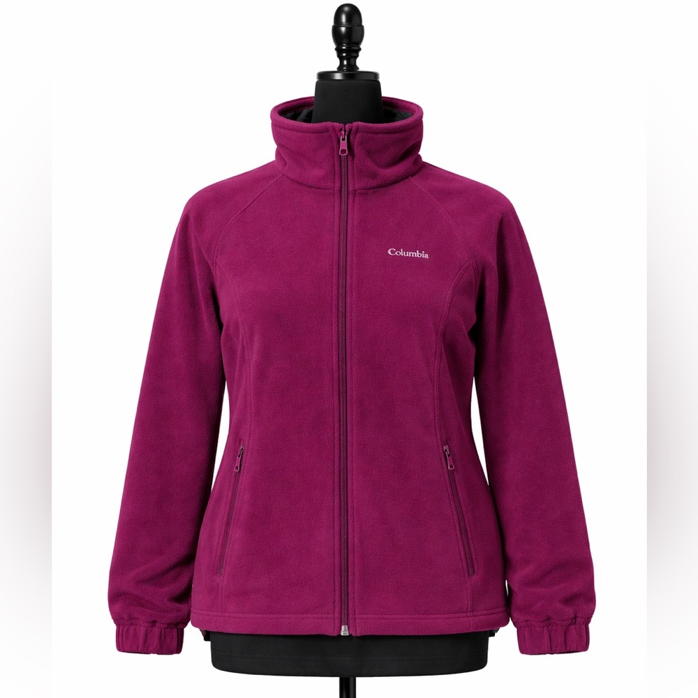 COLUMBIA WOMENS MAGENTA ZIP UP JACKET FRONT POCKETS SIZE MEDIUM